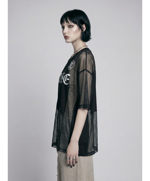 TAJEN:T(タジェント)の「【TAJEN:T】SHEER MESH GAME TEE/シアーメッシュゲームTシャツ(Tシャツ/カットソー・レディース・ホワイト/ブラック・1/2)」の19枚目の写真