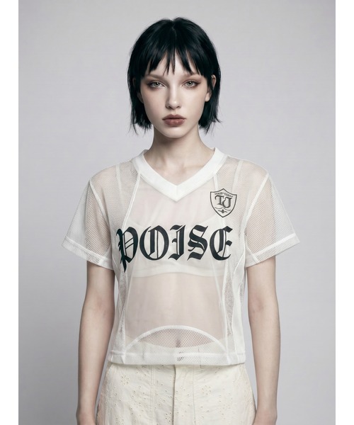 TAJEN:T(タジェント)の「【TAJEN:T】SHEER MESH GAME TEE/シアーメッシュゲームTシャツ(Tシャツ/カットソー・レディース・ホワイト/ブラック・1/2)」の22枚目の写真