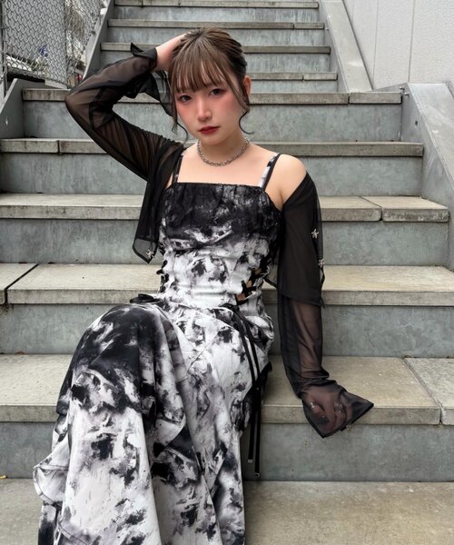 Mavie..7(メヴィセットゥ)の「【Mavie..7】シアーショートカーディガン(Tシャツ/カットソー・レディース・グレー系その他2/ブラウン系その他/ブラック・FREE)」の9枚目の写真
