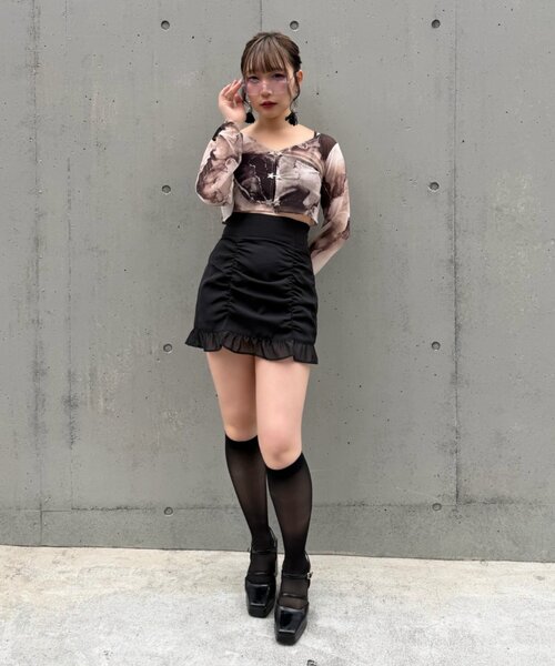 Mavie..7(メヴィセットゥ)の「【Mavie..7】シアーショートカーディガン(Tシャツ/カットソー・レディース・グレー系その他2/ブラウン系その他/ブラック・FREE)」の16枚目の写真