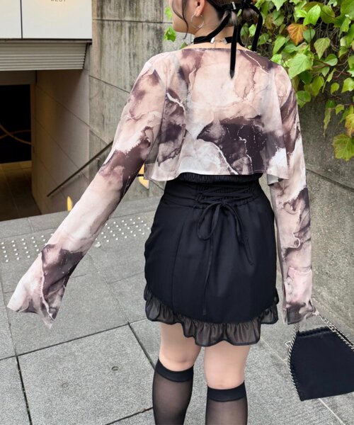 Mavie..7(メヴィセットゥ)の「【Mavie..7】シアーショートカーディガン(Tシャツ/カットソー・レディース・グレー系その他2/ブラウン系その他/ブラック・FREE)」の21枚目の写真