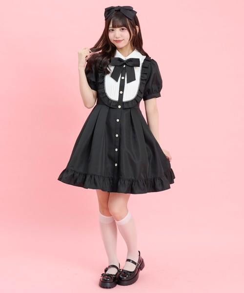 Secret Honey（シークレットハニー）の「ハイウエスト切替ヨークフリルワンピース（ワンピース・レディース・ブラック/ブルー・MEDIUM）」の8枚目の写真