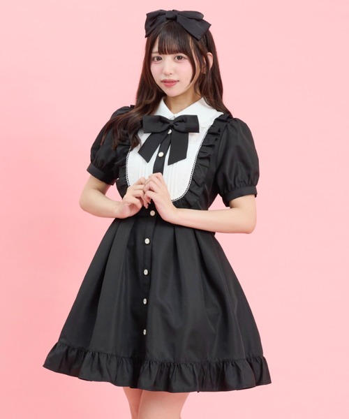 Secret Honey（シークレットハニー）の「ハイウエスト切替ヨークフリルワンピース（ワンピース・レディース・ブラック/ブルー・MEDIUM）」の9枚目の写真