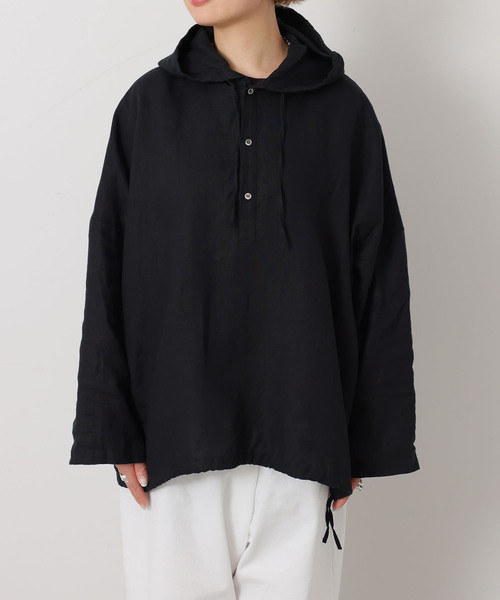 JOURNAL STANDARD LUXE(ジャーナルスタンダード ラックス)の「レオパリネン フードシャツ(シャツ/ブラウス・レディース・バーガンディー/ブラウン系その他/ブラック・FREE)」の17枚目の写真