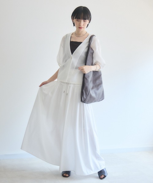 Paradise Picnic(パラダイスピクニック)の「ROSIEE デザインボタンメッシュ半袖ジャケット(テーラードジャケット・レディース・ブラック/ホワイト・FREE)」の11枚目の写真