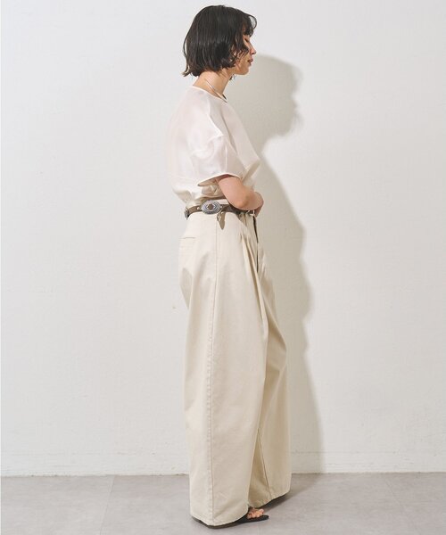 Whim Gazette(ウィムガゼット)の「シアーシルエットブラウス(シャツ/ブラウス・レディース・オフホワイト/ブラック・FREE)」の22枚目の写真