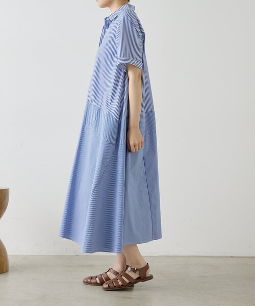 ear PAPILLONNER(イアパピヨネ)の「切替ストライプワンピース【SUM1 STYLE】(ワンピース・レディース・レッド/ブルー・FREE)」の5枚目の写真