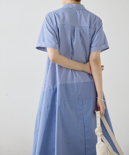 ear PAPILLONNER(イアパピヨネ)の「切替ストライプワンピース【SUM1 STYLE】(ワンピース・レディース・レッド/ブルー・FREE)」の9枚目の写真