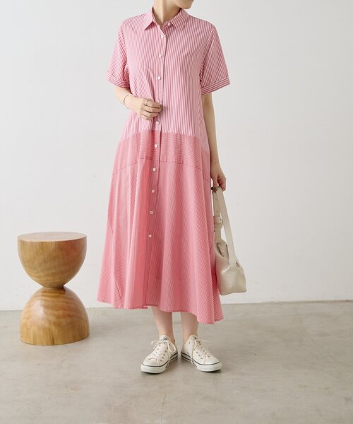 ear PAPILLONNER(イアパピヨネ)の「切替ストライプワンピース【SUM1 STYLE】(ワンピース・レディース・レッド/ブルー・FREE)」の17枚目の写真