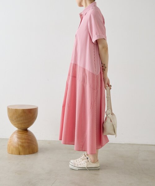 ear PAPILLONNER(イアパピヨネ)の「切替ストライプワンピース【SUM1 STYLE】(ワンピース・レディース・レッド/ブルー・FREE)」の18枚目の写真