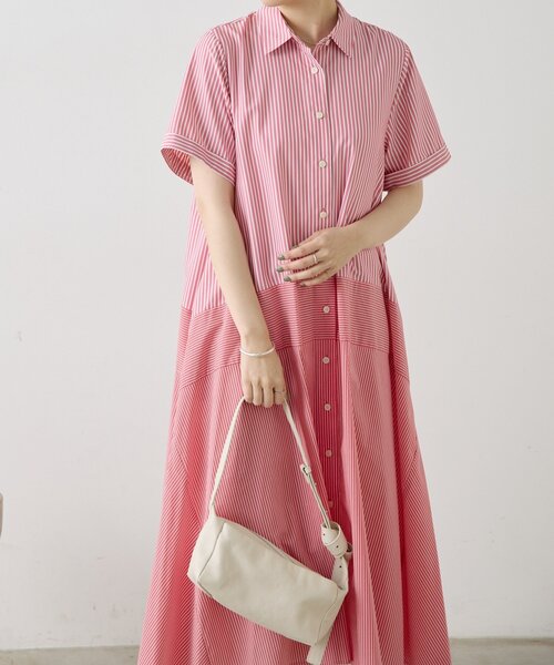 ear PAPILLONNER(イアパピヨネ)の「切替ストライプワンピース【SUM1 STYLE】(ワンピース・レディース・レッド/ブルー・FREE)」の21枚目の写真