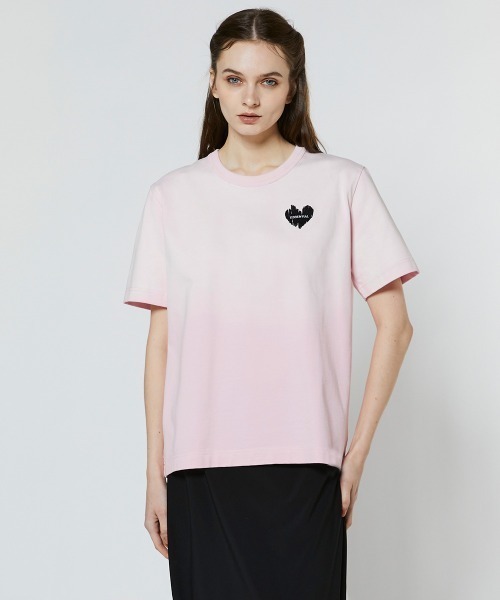 ESSENTIAL(エッセンシャル)の「ヘビー天竺 グラデーションTシャツ(WEB限定)(Tシャツ/カットソー・レディース・サックスブルー/ピンク・FREE)」の2枚目の写真