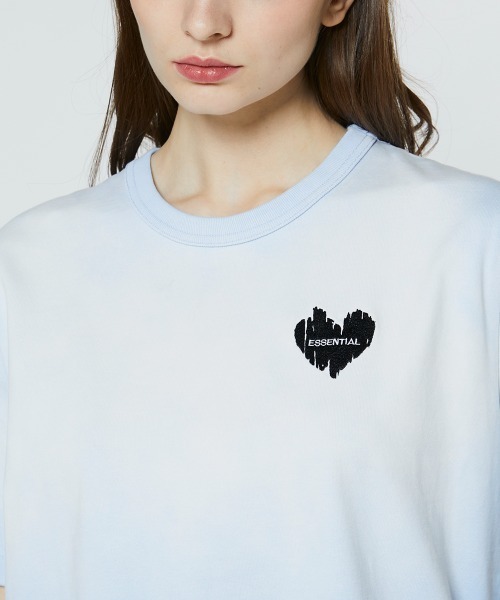 ESSENTIAL(エッセンシャル)の「ヘビー天竺 グラデーションTシャツ(WEB限定)(Tシャツ/カットソー・レディース・サックスブルー/ピンク・FREE)」の6枚目の写真