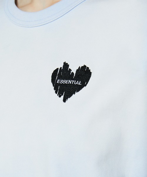 ESSENTIAL(エッセンシャル)の「ヘビー天竺 グラデーションTシャツ(WEB限定)(Tシャツ/カットソー・レディース・サックスブルー/ピンク・FREE)」の7枚目の写真
