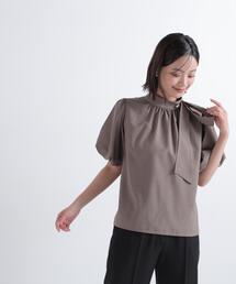 NATURAL BEAUTY BASIC | リネンライクサイドタイブラウス(シャツ/ブラウス)