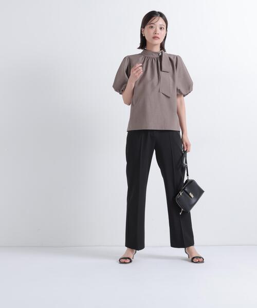 NATURAL BEAUTY BASIC(ナチュラルビューティーベーシック)の「リネンライクサイドタイブラウス(シャツ/ブラウス・レディース・ブラウン/ベージュ/ブルー・MEDIUM/SMALL)」の14枚目の写真