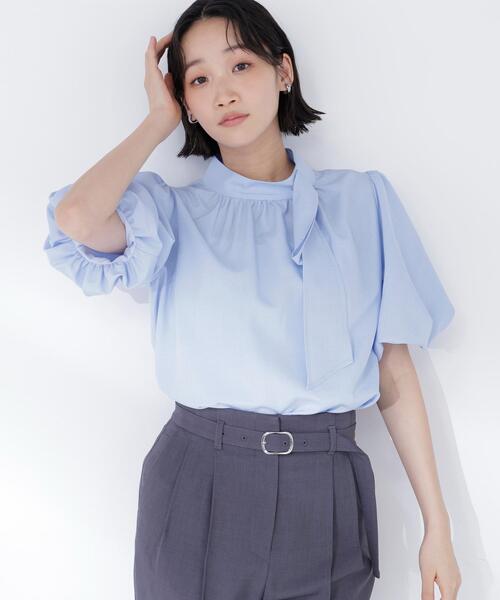 NATURAL BEAUTY BASIC(ナチュラルビューティーベーシック)の「リネンライクサイドタイブラウス(シャツ/ブラウス・レディース・ブラウン/ベージュ/ブルー・MEDIUM/SMALL)」の20枚目の写真