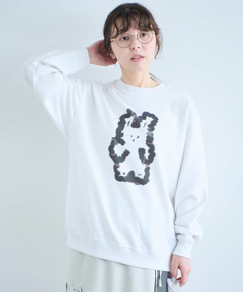 I am I in fact...（アイアムアイインファクト）の「U-MA SWEAT SHIRT（スウェット・レディース・ホワイト・FREE）」の3枚目の写真