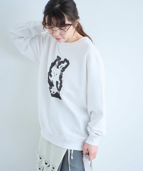 I am I in fact...（アイアムアイインファクト）の「U-MA SWEAT SHIRT（スウェット・レディース・ホワイト・FREE）」の4枚目の写真