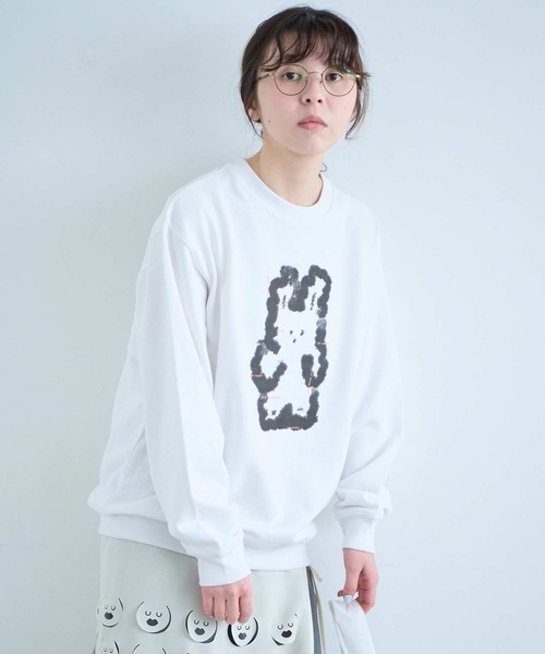 I am I in fact...（アイアムアイインファクト）の「U-MA SWEAT SHIRT（スウェット・レディース・ホワイト・FREE）」の7枚目の写真
