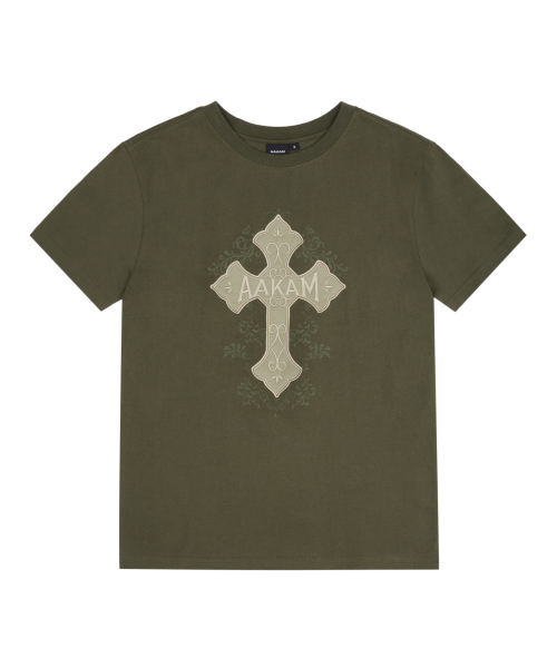 AAKAM(アーカム)の「AKM CROS2 Half Top (Khaki)(Tシャツ/カットソー・レディース・その他・2/3/1)」の1枚目の写真