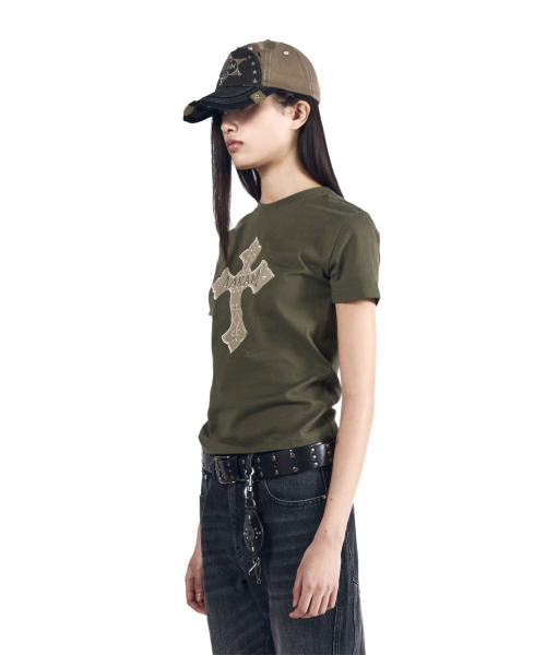 AAKAM(アーカム)の「AKM CROS2 Half Top (Khaki)(Tシャツ/カットソー・レディース・その他・2/3/1)」の6枚目の写真
