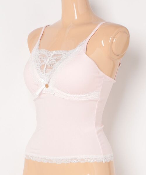 Lace Ladies（レースレディース）の「レース リボン キャミ カップ付き インナー（キャミソール・レディース・ホワイト/ピンク/ベージュ・FREE）」の5枚目の写真