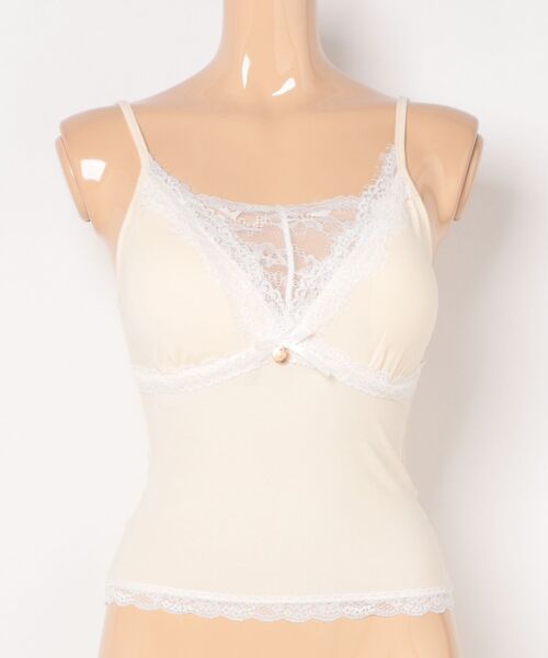 Lace Ladies（レースレディース）の「レース リボン キャミ カップ付き インナー（キャミソール・レディース・ホワイト/ピンク/ベージュ・FREE）」の14枚目の写真