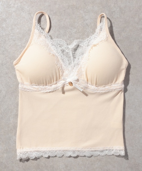 Lace Ladies（レースレディース）の「レース リボン キャミ カップ付き インナー（キャミソール・レディース・ホワイト/ピンク/ベージュ・FREE）」の6枚目の写真