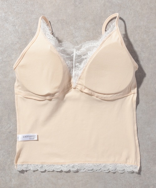 Lace Ladies（レースレディース）の「レース リボン キャミ カップ付き インナー（キャミソール・レディース・ホワイト/ピンク/ベージュ・FREE）」の9枚目の写真