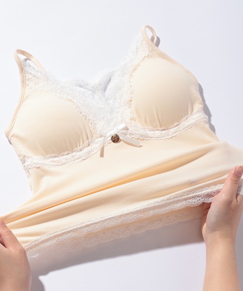 Lace Ladies（レースレディース）の「レース リボン キャミ カップ付き インナー（キャミソール・レディース・ホワイト/ピンク/ベージュ・FREE）」の13枚目の写真