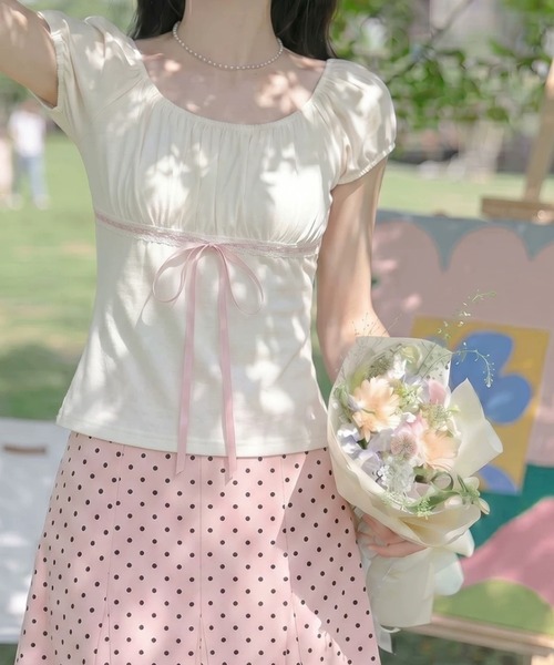 Achic(アシック)の「シャーリングぺラムトップス(Tシャツ/カットソー・レディース・ブルー/ピンク・M)」の10枚目の写真