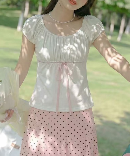 Achic(アシック)の「シャーリングぺラムトップス(Tシャツ/カットソー・レディース・ブルー/ピンク・M)」の11枚目の写真