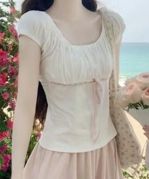 Achic(アシック)の「シャーリングぺラムトップス(Tシャツ/カットソー・レディース・ブルー/ピンク・M)」の16枚目の写真