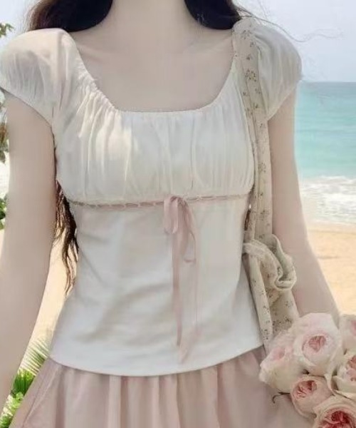 Achic(アシック)の「シャーリングぺラムトップス(Tシャツ/カットソー・レディース・ブルー/ピンク・M)」の17枚目の写真