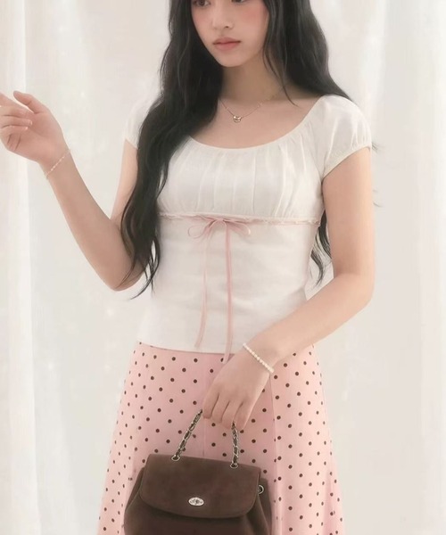 Achic(アシック)の「シャーリングぺラムトップス(Tシャツ/カットソー・レディース・ブルー/ピンク・M)」の21枚目の写真