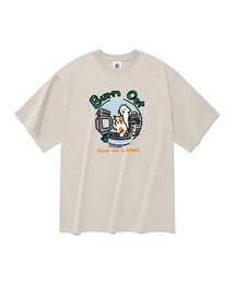 バーナウト 半袖Tシャツ ベージュ