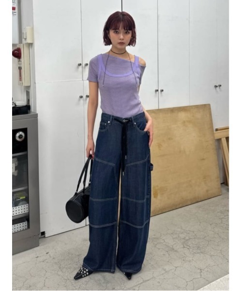 THROW by SLY(スローバイスライ)の「MillerxTHROW ONESHOULDER TOPSTHROW ミラースローワンショルダートップス 夏服 秋服(Tシャツ/カットソー・レディース・パープル系その他/ブラウン系その他2・FREE)」の16枚目の写真