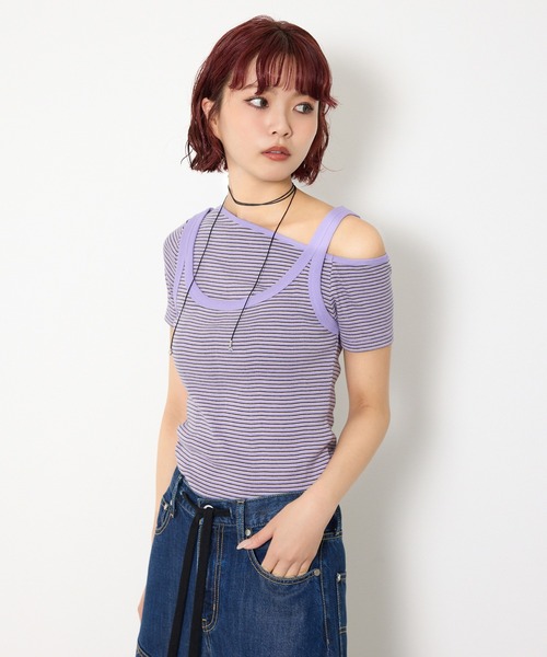 THROW by SLY(スローバイスライ)の「MillerxTHROW ONESHOULDER TOPSTHROW ミラースローワンショルダートップス 夏服 秋服(Tシャツ/カットソー・レディース・パープル系その他/ブラウン系その他2・FREE)」の21枚目の写真