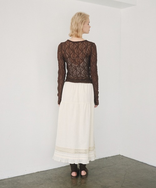 Crisp(クリスプ)の「tuck lace cotton skirt / タックレースコットンスカート(スカート・レディース・オフホワイト/ダークグレー・FREE)」の9枚目の写真