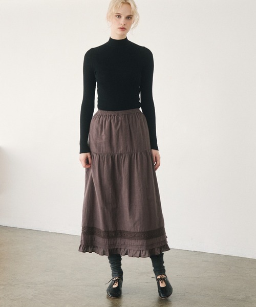 Crisp(クリスプ)の「tuck lace cotton skirt / タックレースコットンスカート(スカート・レディース・オフホワイト/ダークグレー・FREE)」の16枚目の写真