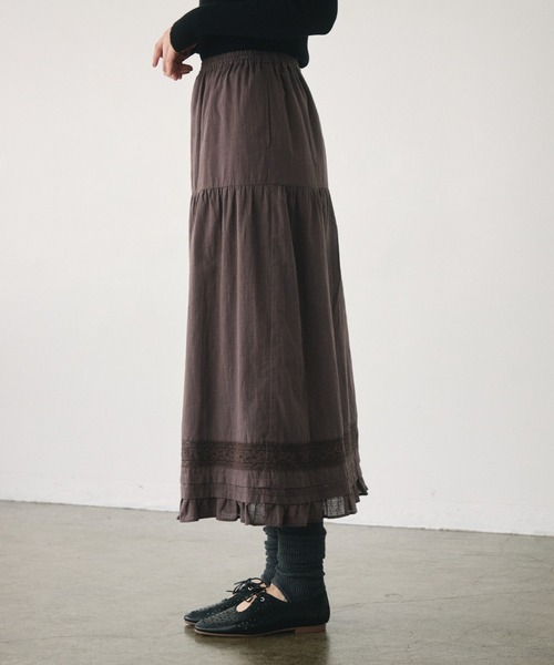 Crisp(クリスプ)の「tuck lace cotton skirt / タックレースコットンスカート(スカート・レディース・オフホワイト/ダークグレー・FREE)」の13枚目の写真