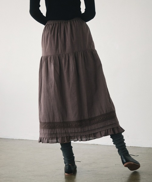 Crisp(クリスプ)の「tuck lace cotton skirt / タックレースコットンスカート(スカート・レディース・オフホワイト/ダークグレー・FREE)」の14枚目の写真
