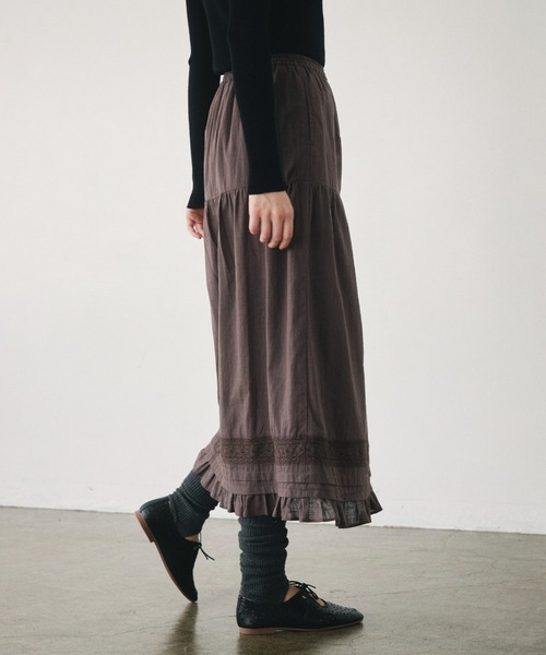 Crisp(クリスプ)の「tuck lace cotton skirt / タックレースコットンスカート(スカート・レディース・オフホワイト/ダークグレー・FREE)」の15枚目の写真
