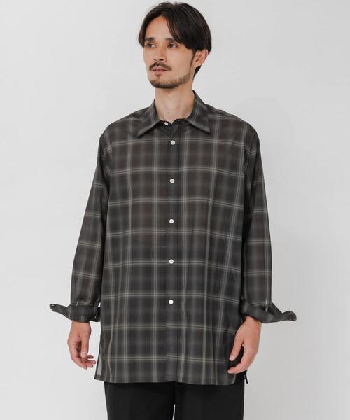 URBAN RESEARCH(アーバンリサーチ)の「SHEER CH SQUARE CUT SHIRTS(シャツ/ブラウス・メンズ・グリーン/アイボリー/ブラック・LARGE/MEDIUM)」の11枚目の写真