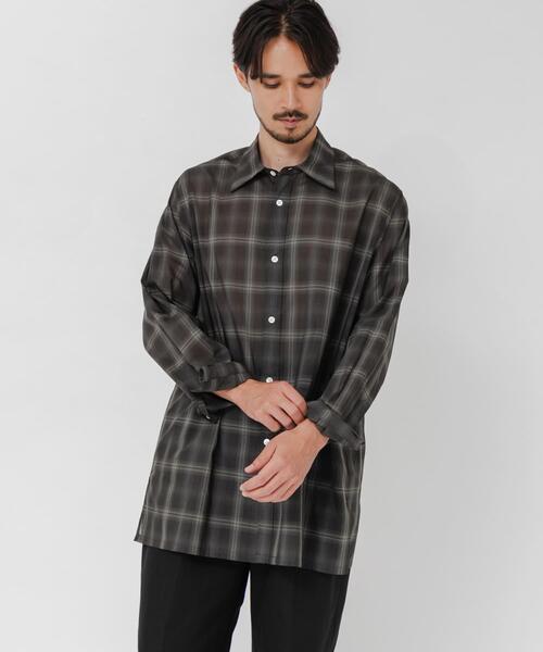 URBAN RESEARCH(アーバンリサーチ)の「SHEER CH SQUARE CUT SHIRTS(シャツ/ブラウス・メンズ・グリーン/アイボリー/ブラック・LARGE/MEDIUM)」の12枚目の写真