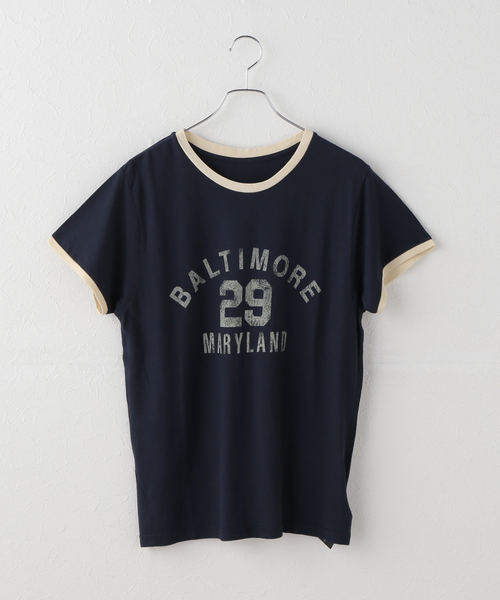 Spick & Span（スピックアンドスパン）の「カレッジトリムTシャツ（Tシャツ/カットソー・レディース・ネイビー/ホワイト・FREE）」の19枚目の写真