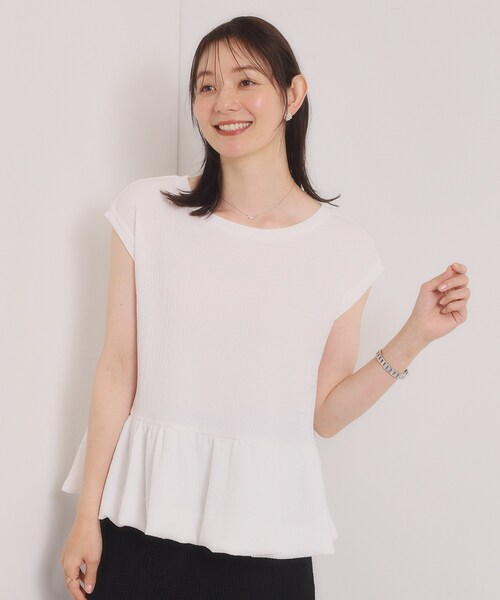 ITS'DEMO(イッツデモ)の「バルーンヘムブラウス(シャツ/ブラウス・レディース・オフホワイト/ブラック/グリーン・00)」の6枚目の写真