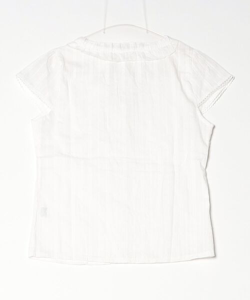 gossip!ロサンゼルス(ゴシップロサンゼルス)の「【Y2Kガーリー】 レース切替 フリルシャツ Vネック 春夏 半袖(Tシャツ/カットソー・レディース・ホワイト・M)」の2枚目の写真