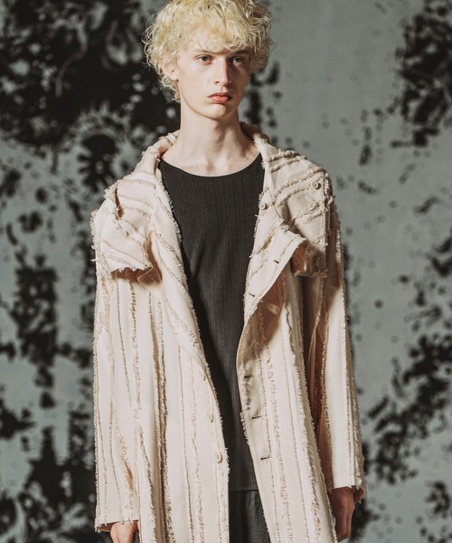 NO ID.（ノーアイディ）の「【NO ID.】Back Slit Hooded Coat / バックスリットフーデッドコート（その他アウター・メンズ・ブラック/アイボリー/その他23・ONE SIZE）」の4枚目の写真